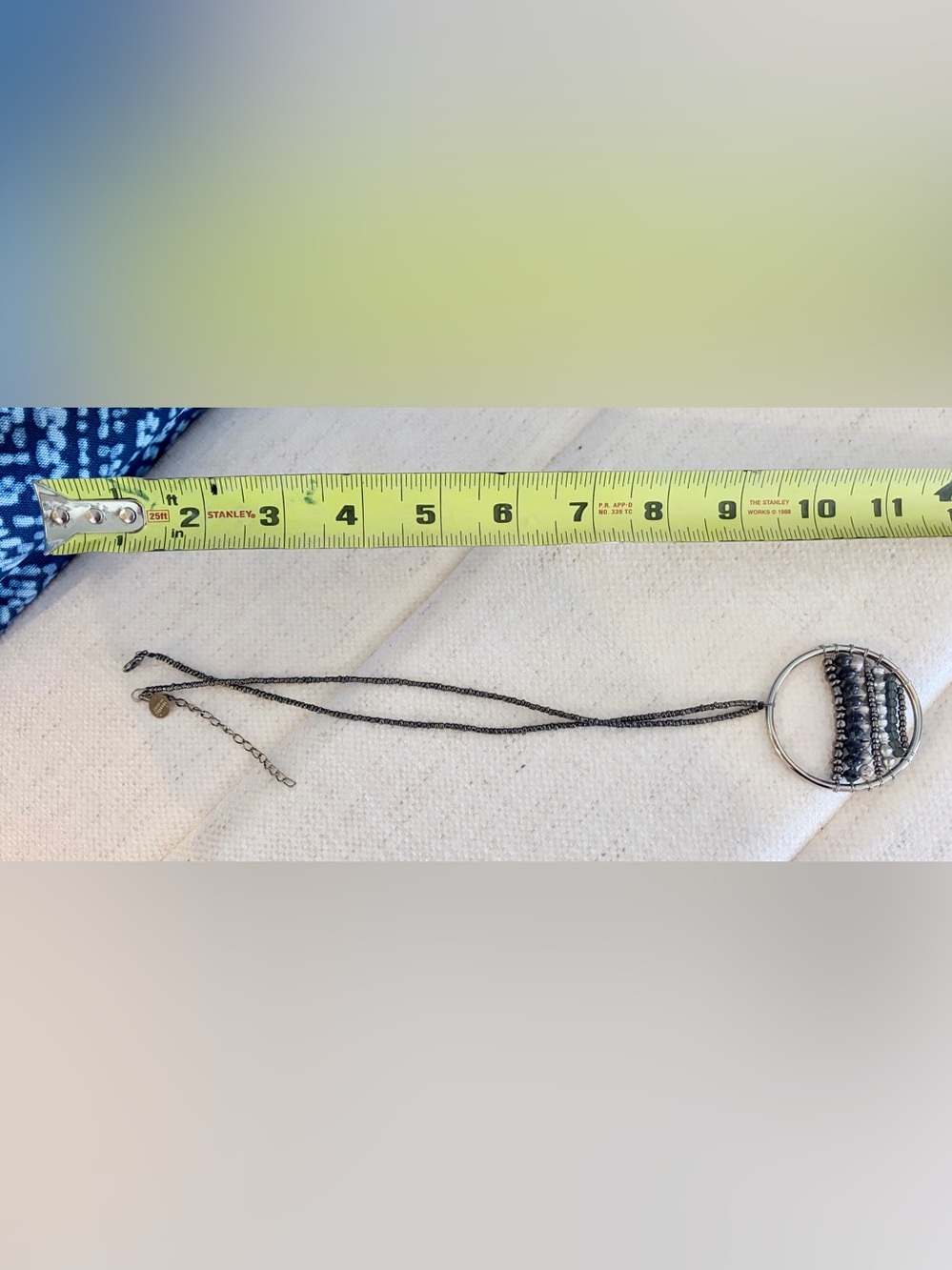 Silver and Black Beaded Necklace - Picture 6 of 6